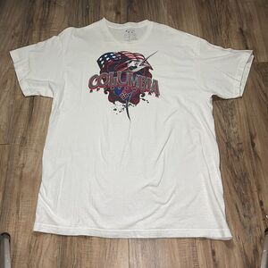 Columbia White Short Sleeve T-Shirt Size XLarge 100% Cotton Marlin Graphic